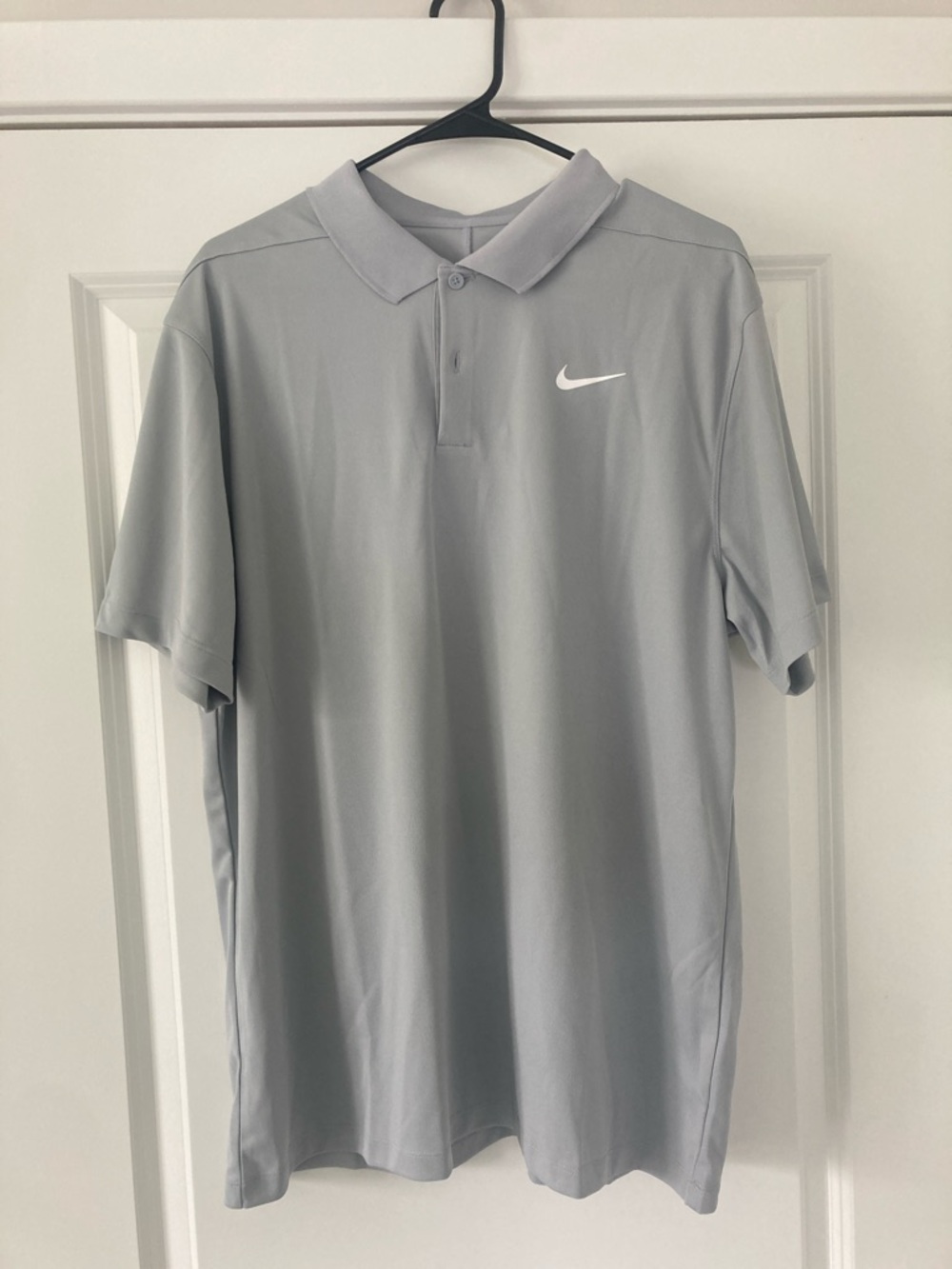 Nike Light Gray Polo with White Swoosh